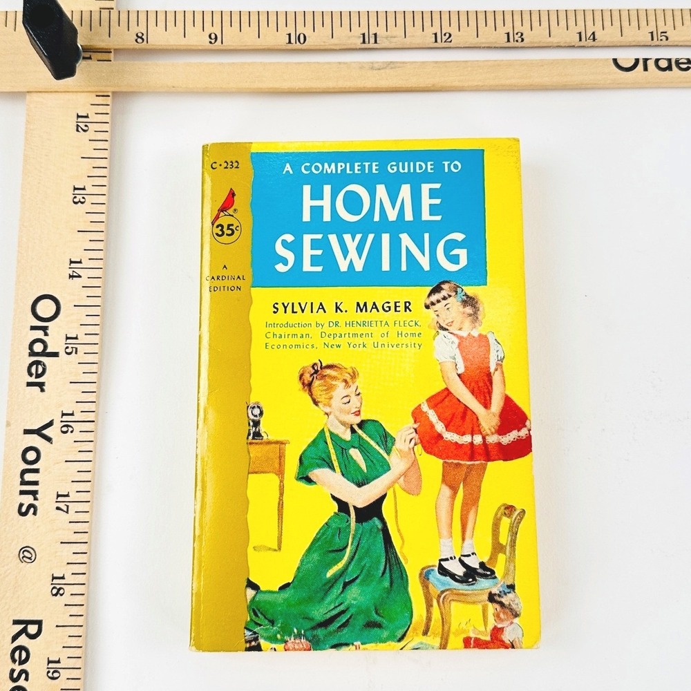 Pocket Books A Complete Guide to Home Sewing 1958 Vintage Paperback Cardinal